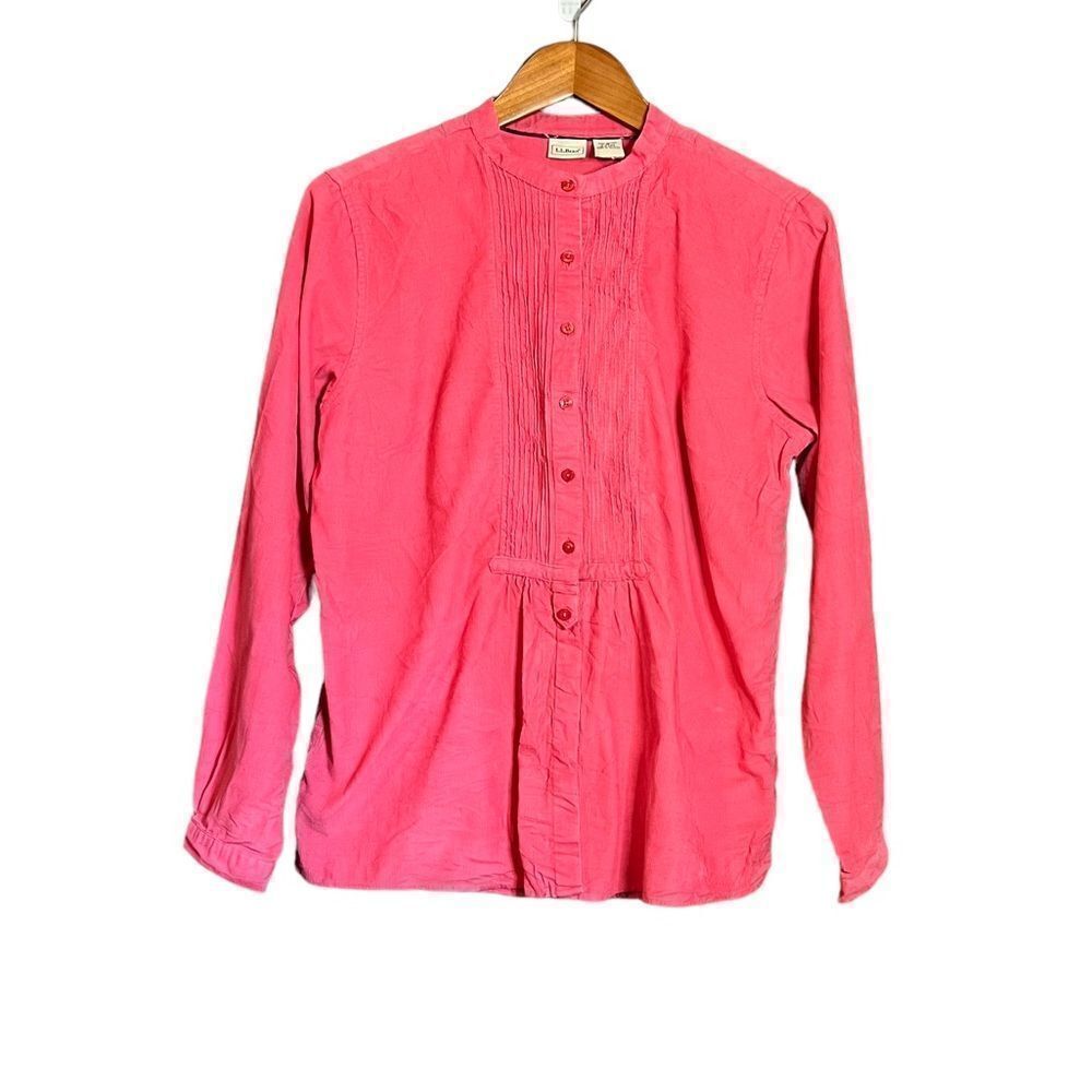 L.L. Bean‎ pink 1/2 button corduroy shirt